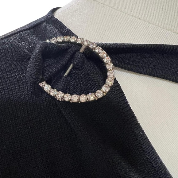 Vintage Belldini Black Cutout Ring Detail Top Long Sleeve Y2K Hong Kong Sz S - Picture 8 of 9